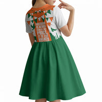 India Patriotic Freedom Kid Short Sleeve Dress Flag Colors Raised Fist Typography Graphic
