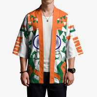 India Patriotic Freedom Kimono Flag Colors Raised Fist Typography Graphic