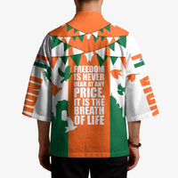 India Patriotic Freedom Kimono Flag Colors Raised Fist Typography Graphic