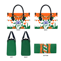 India Patriotic Freedom Leather Bag Flag Colors Raised Fist Typography Graphic