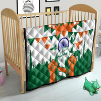 India Patriotic Freedom Quilt Flag Colors Raised Fist Typography Graphic