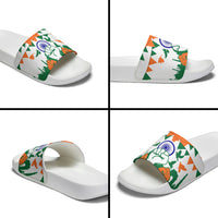 India Patriotic Freedom Slide Sandals Flag Colors Raised Fist Typography Graphic
