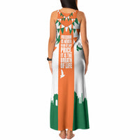 India Patriotic Freedom Tank Maxi Dress Flag Colors Raised Fist Typography Graphic