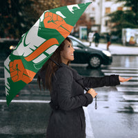 India Patriotic Freedom Umbrella Flag Colors Raised Fist Typography Graphic