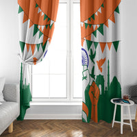 India Patriotic Freedom Window Curtain Flag Colors Raised Fist Typography Graphic