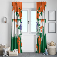 India Patriotic Freedom Window Curtain Flag Colors Raised Fist Typography Graphic