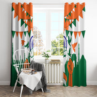 India Patriotic Freedom Window Curtain Flag Colors Raised Fist Typography Graphic