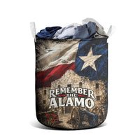 Remember The Alamo Texas Flag Laundry Basket Distressed Historical Texan Pride