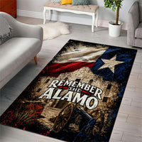 Remember The Alamo Texas Flag Area Rug Distressed Historical Texan Pride