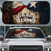 Remember The Alamo Texas Flag Auto Sun Shade Distressed Historical Texan Pride