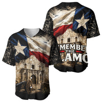 Remember The Alamo Texas Flag Baseball Jersey Distressed Historical Texan Pride