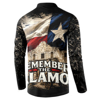 Remember The Alamo Texas Flag Button Sweatshirt Distressed Historical Texan Pride