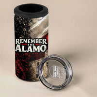Remember The Alamo Texas Flag 4 in 1 Can Cooler Tumbler Distressed Historical Texan Pride