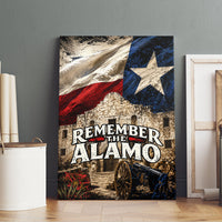 Remember The Alamo Texas Flag Canvas Wall Art Distressed Historical Texan Pride
