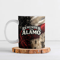 Remember The Alamo Texas Flag Ceramic Mug Distressed Historical Texan Pride