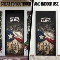 Remember The Alamo Texas Flag Door Cover Distressed Historical Texan Pride