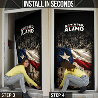 Remember The Alamo Texas Flag Door Cover Distressed Historical Texan Pride
