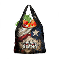 Remember The Alamo Texas Flag Grocery Bag Distressed Historical Texan Pride