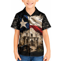 Remember The Alamo Texas Flag Kid Hawaiian Shirt Distressed Historical Texan Pride