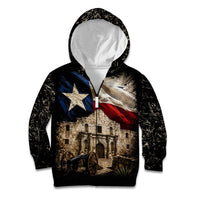 Remember The Alamo Texas Flag Kid Hoodie Distressed Historical Texan Pride