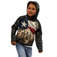 Remember The Alamo Texas Flag Kid Hoodie Distressed Historical Texan Pride