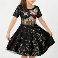 Remember The Alamo Texas Flag Kid Short Sleeve Dress Distressed Historical Texan Pride