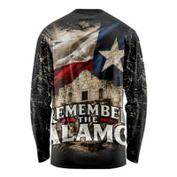 Remember The Alamo Texas Flag Long Sleeve Shirt Distressed Historical Texan Pride