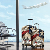 Remember The Alamo Texas Flag Luggage Cover Distressed Historical Texan Pride