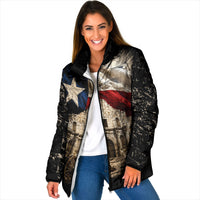Remember The Alamo Texas Flag Padded Jacket Distressed Historical Texan Pride
