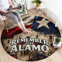Remember The Alamo Texas Flag Round Carpet Distressed Historical Texan Pride