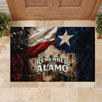 Remember The Alamo Texas Flag Rubber Doormat Distressed Historical Texan Pride