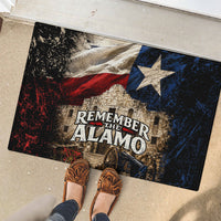 Remember The Alamo Texas Flag Rubber Doormat Distressed Historical Texan Pride
