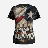 Remember The Alamo Texas Flag Scrub Top Distressed Historical Texan Pride