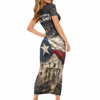 Remember The Alamo Texas Flag Short Sleeve Bodycon Dress Distressed Historical Texan Pride