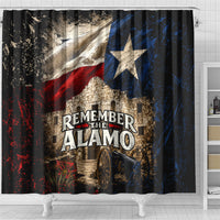 Remember The Alamo Texas Flag Shower Curtain Distressed Historical Texan Pride