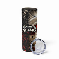 Remember The Alamo Texas Flag Skinny Tumbler Distressed Historical Texan Pride