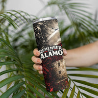Remember The Alamo Texas Flag Skinny Tumbler Distressed Historical Texan Pride