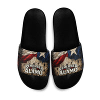 Remember The Alamo Texas Flag Slide Sandals Distressed Historical Texan Pride