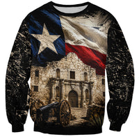 Remember The Alamo Texas Flag Sweatshirt Distressed Historical Texan Pride