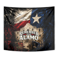 Remember The Alamo Texas Flag Tapestry Distressed Historical Texan Pride