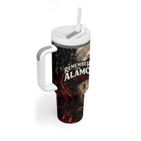 Remember The Alamo Texas Flag Tumbler With Handle Distressed Historical Texan Pride