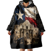 Remember The Alamo Texas Flag Wearable Blanket Hoodie Distressed Historical Texan Pride
