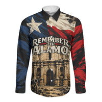 Remember The Alamo Texas Long Sleeve Button Shirt Texan Pride Historical Heritage