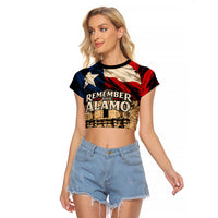 Remember The Alamo Texas Raglan Cropped T Shirt Texan Pride Historical Heritage