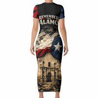 Remember The Alamo Texas Short Sleeve Bodycon Dress Texan Pride Historical Heritage