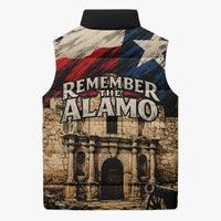 Remember The Alamo Texas Sleeveless Puffer Jacket Texan Pride Historical Heritage