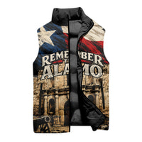 Remember The Alamo Texas Sleeveless Puffer Jacket Texan Pride Historical Heritage