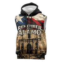 Remember The Alamo Texas Sleeveless Zip Hoodie Texan Pride Historical Heritage