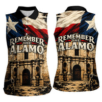 Remember The Alamo Texas Women Sleeveless Polo Shirt Texan Pride Historical Heritage