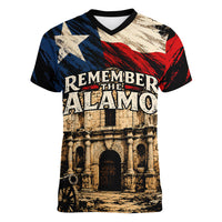 Remember The Alamo Texas Women V-Neck T-Shirt Texan Pride Historical Heritage